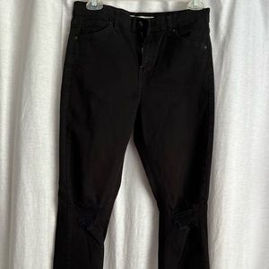 black ripper skinny jeans